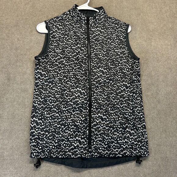 Wake Forest Peter Millar Vest Women's XS Black Full Zip E4 Wind Reversible Geo - Picture 6 of 10